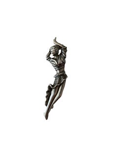 Vintage Silver Tone Flamenco Dancer Figural Brooch, c. 1950s–1960s