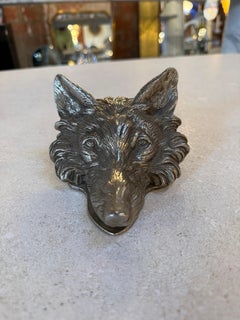 Vintage Silver-Tone Fox Head Paper Clip, Desk Accessory