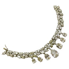 Vintage silver tone glass stones dangle charm designer bracelet