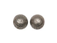 Vintage Silver-Tone Hermes Zodiac Globe Clip-On Earrings