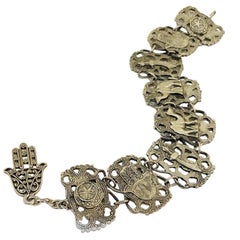 Bracelet à maillons vintage de couleur argentée