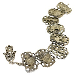 Bracelet à maillons vintage de couleur argentée