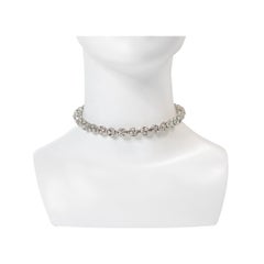 Vintage Silver Tone Rondelles Choker Necklace, Circa 1940s