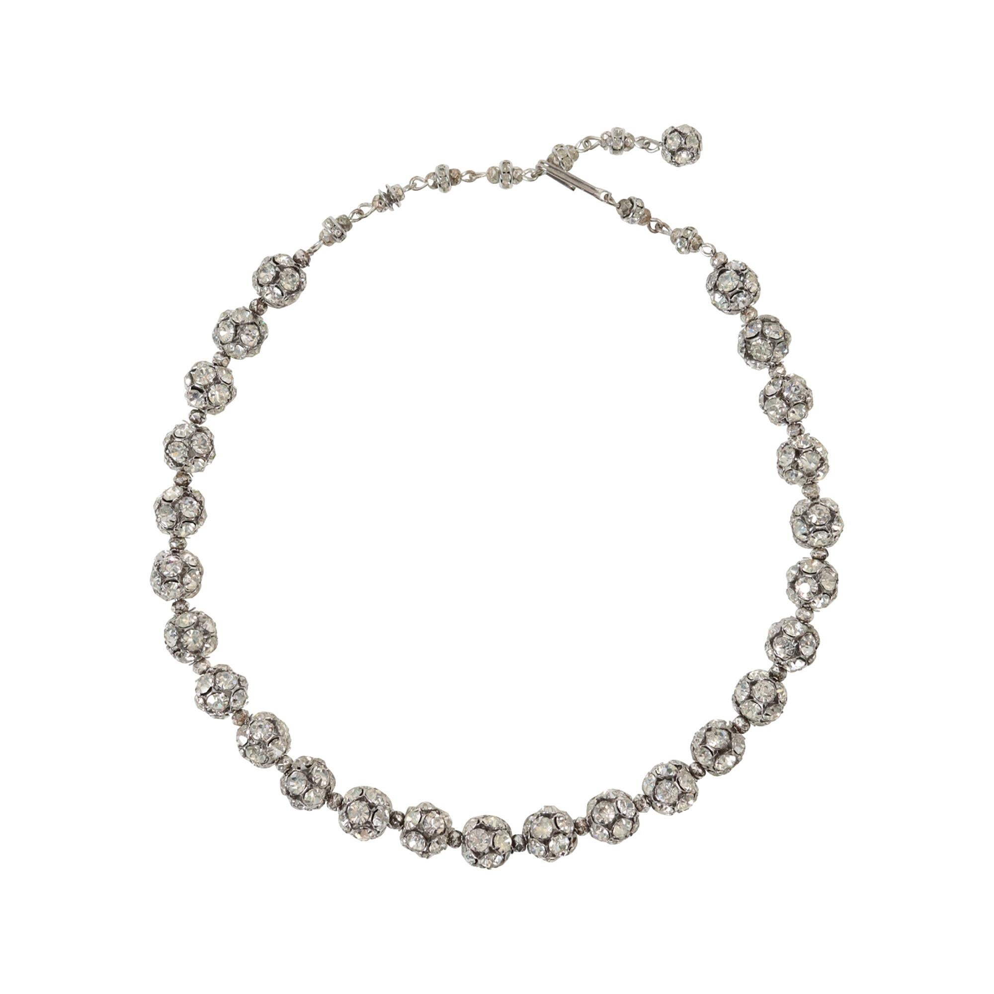 Vintage Silver Tone Rondelles Choker Necklace Circa 1940s en vente 3