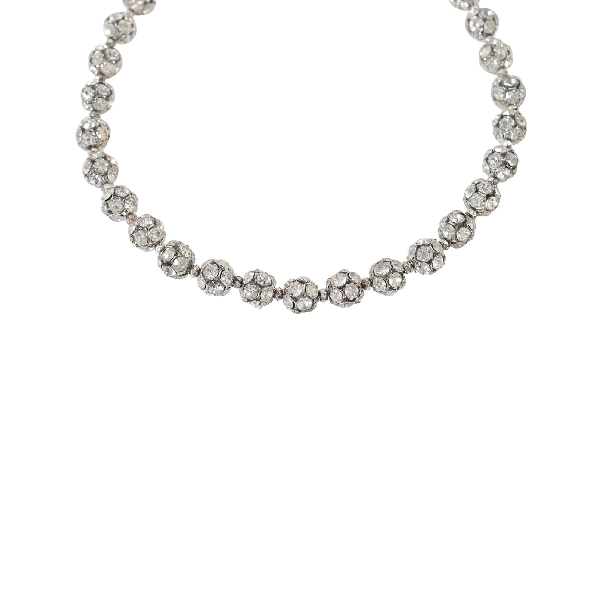 Vintage Silver Tone Rondelles Choker Necklace Circa 1940s en vente 4