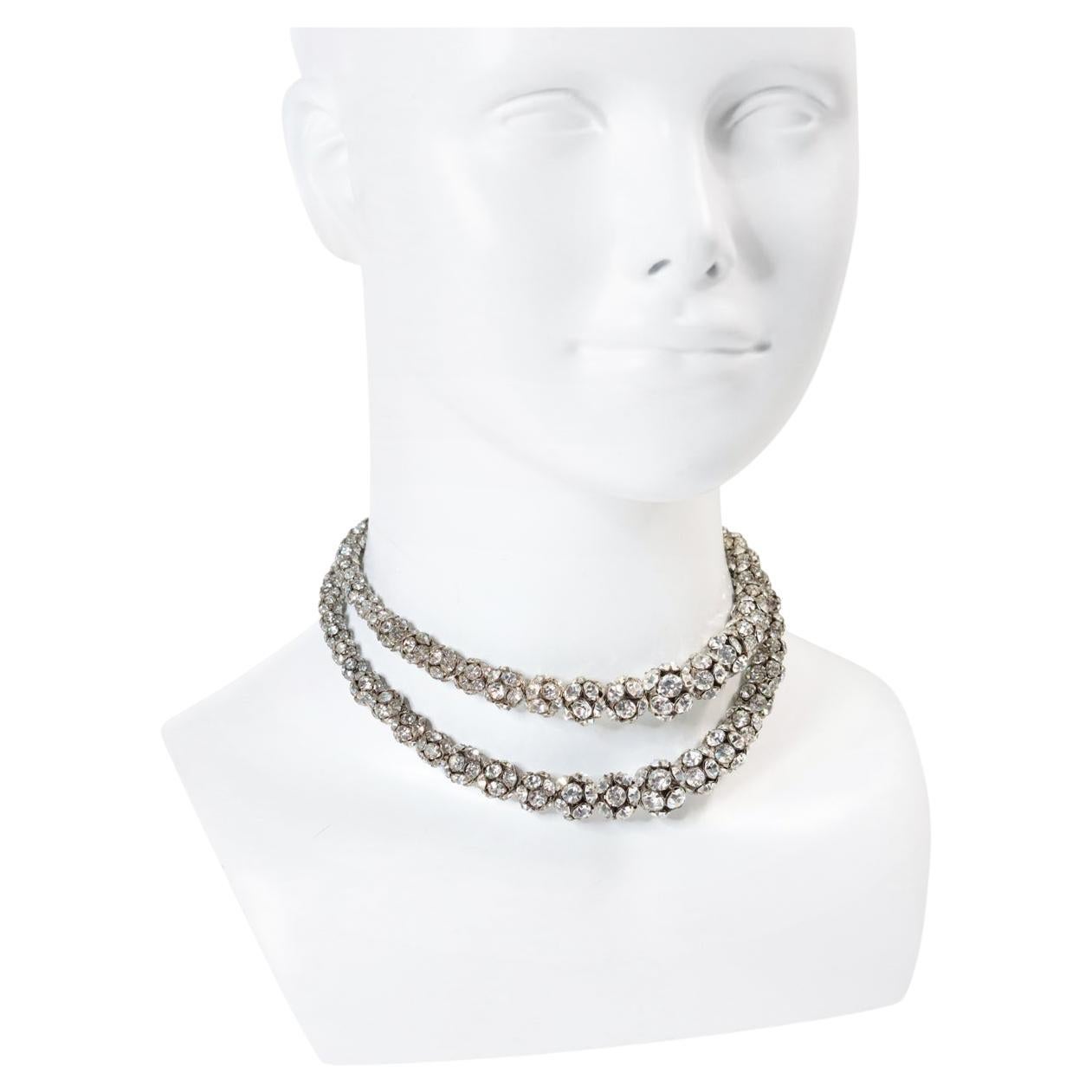 Vintage Silver Tone Rondelles Necklace Circa 1940s