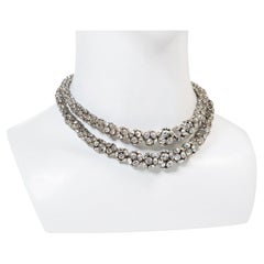 Collier rondelles vintage de couleur argent des années 1940