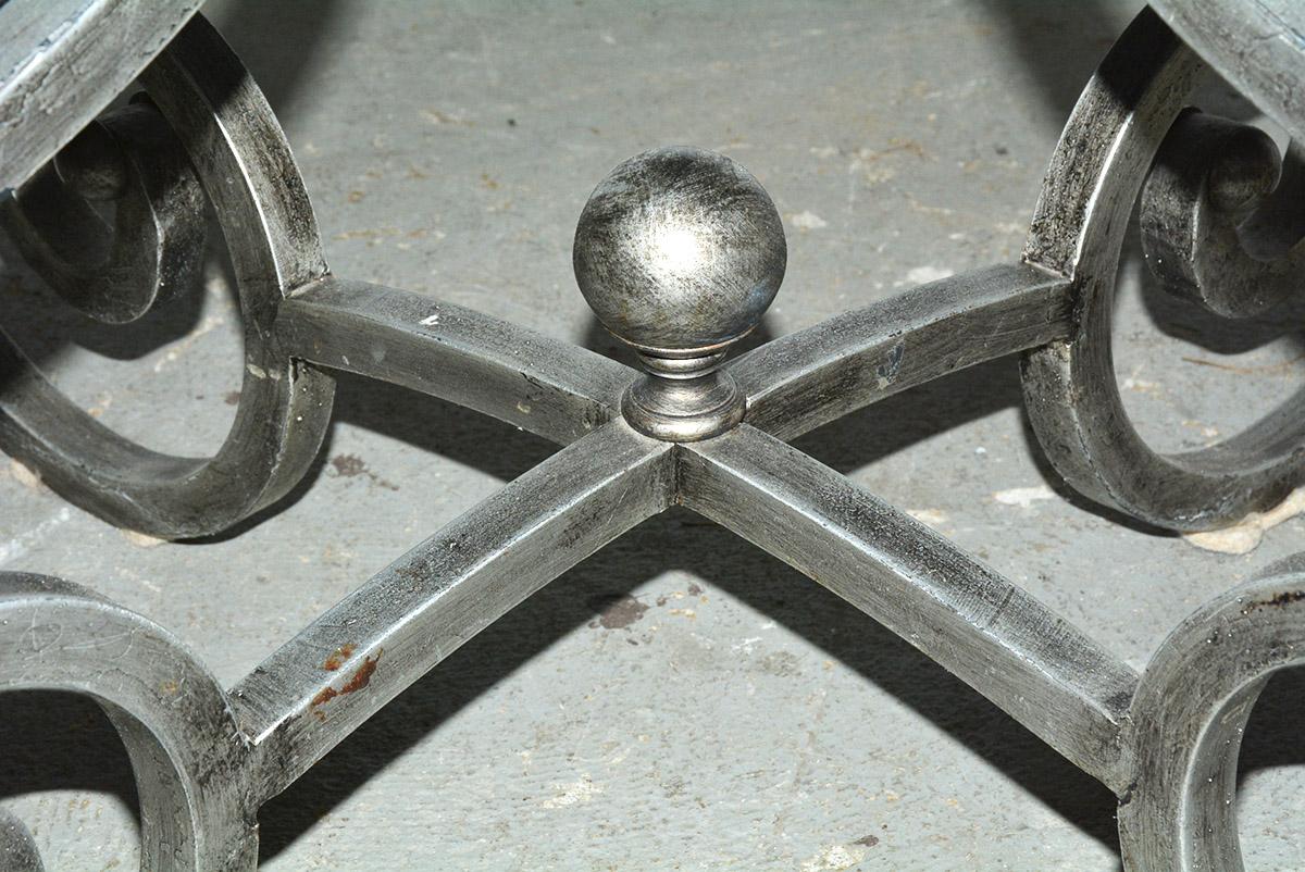 Vintage Silver Toned Pedestal Table Base In Good Condition For Sale In Sheffield, MA