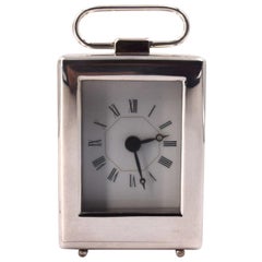Vintage Silver Travel Clock, 19th Century
