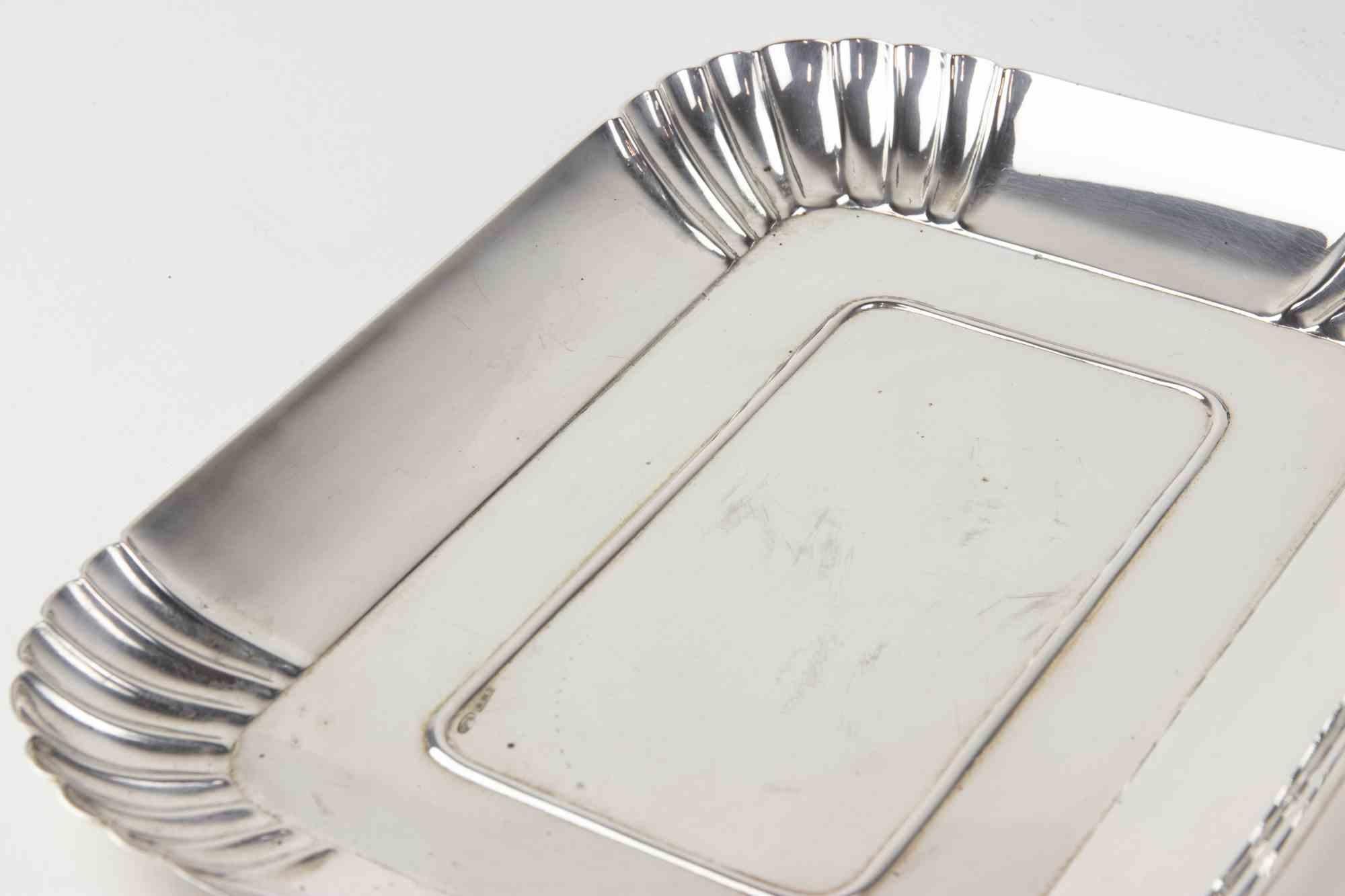 Bandeja de plata vintage, Italia, años 70 finales del siglo XX