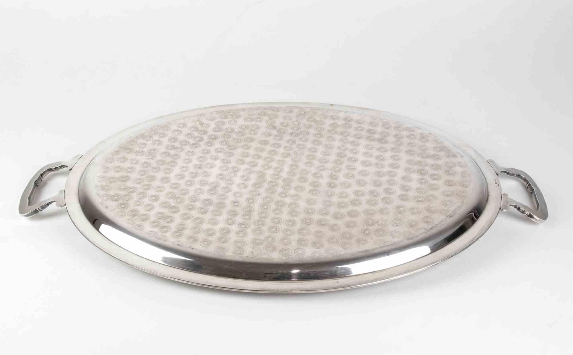 Vintage Silver Tray, italy, 1970s For Sale 1