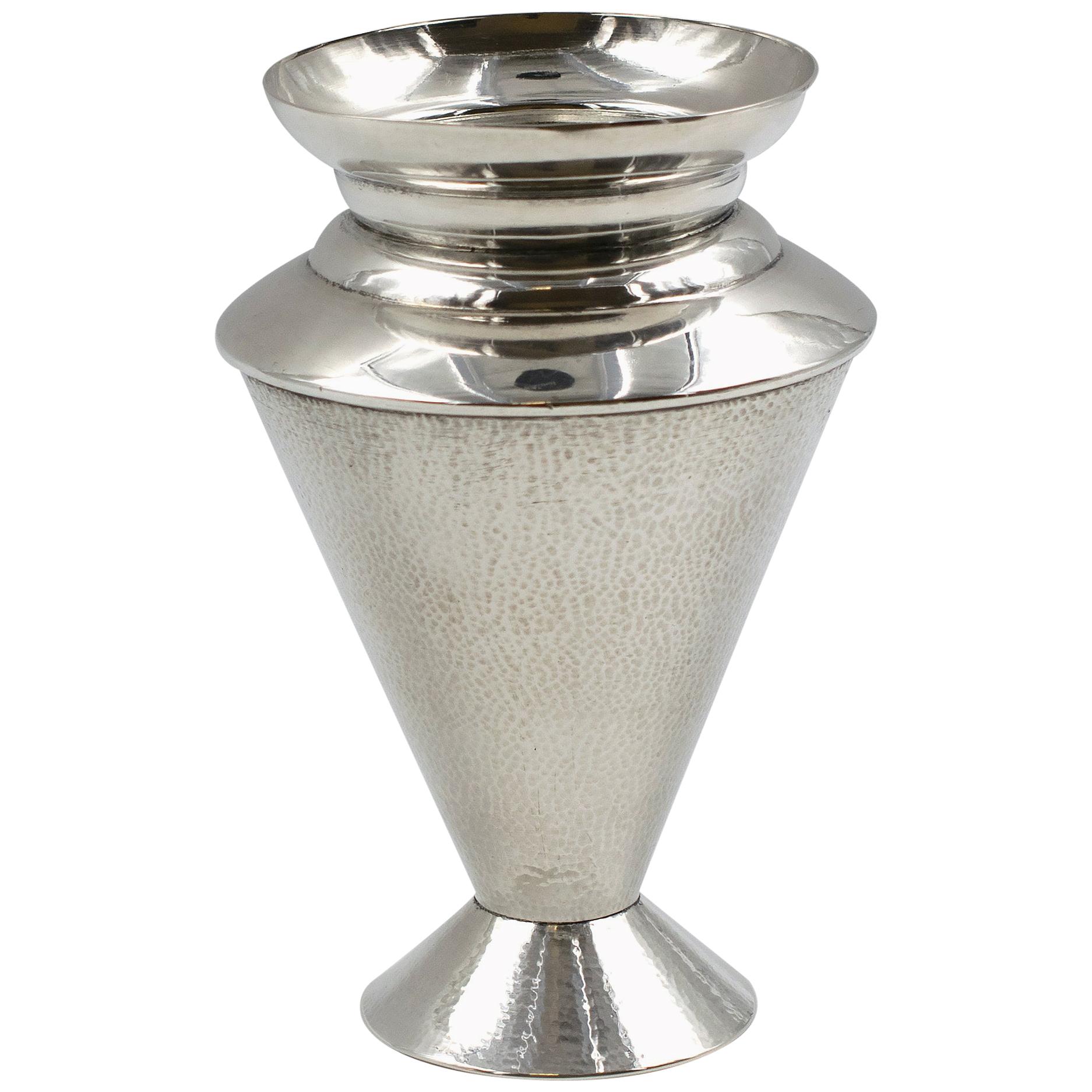 Vintage Silver Vase, Italy, Mid-20th Century