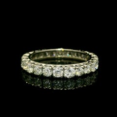 Vintage Silver White Gold & Palladium 1.20ctw Diamond Stack Eternity Band Ring