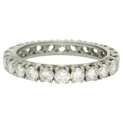Vintage Silver White Gold & Palladium 1.20ctw Diamond Stack Eternity Band Ring