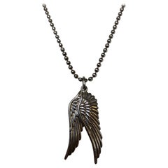Vintage Silver Wings Pendant - Jade Jagger for Garrard