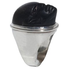 Vintage Silver / Wooden Ring by Claës Giertta made 1959