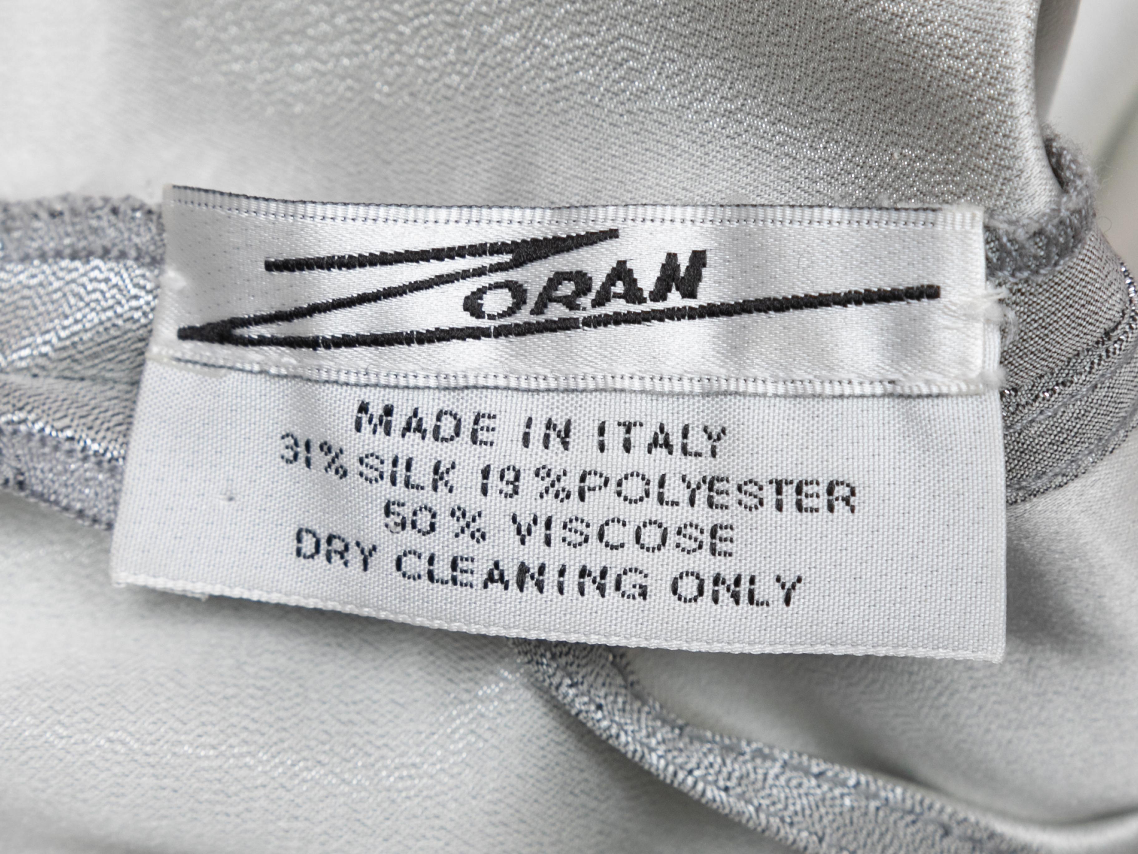 Mini robe vintage Zoran argentée en soie, taille US M Pour femmes en vente