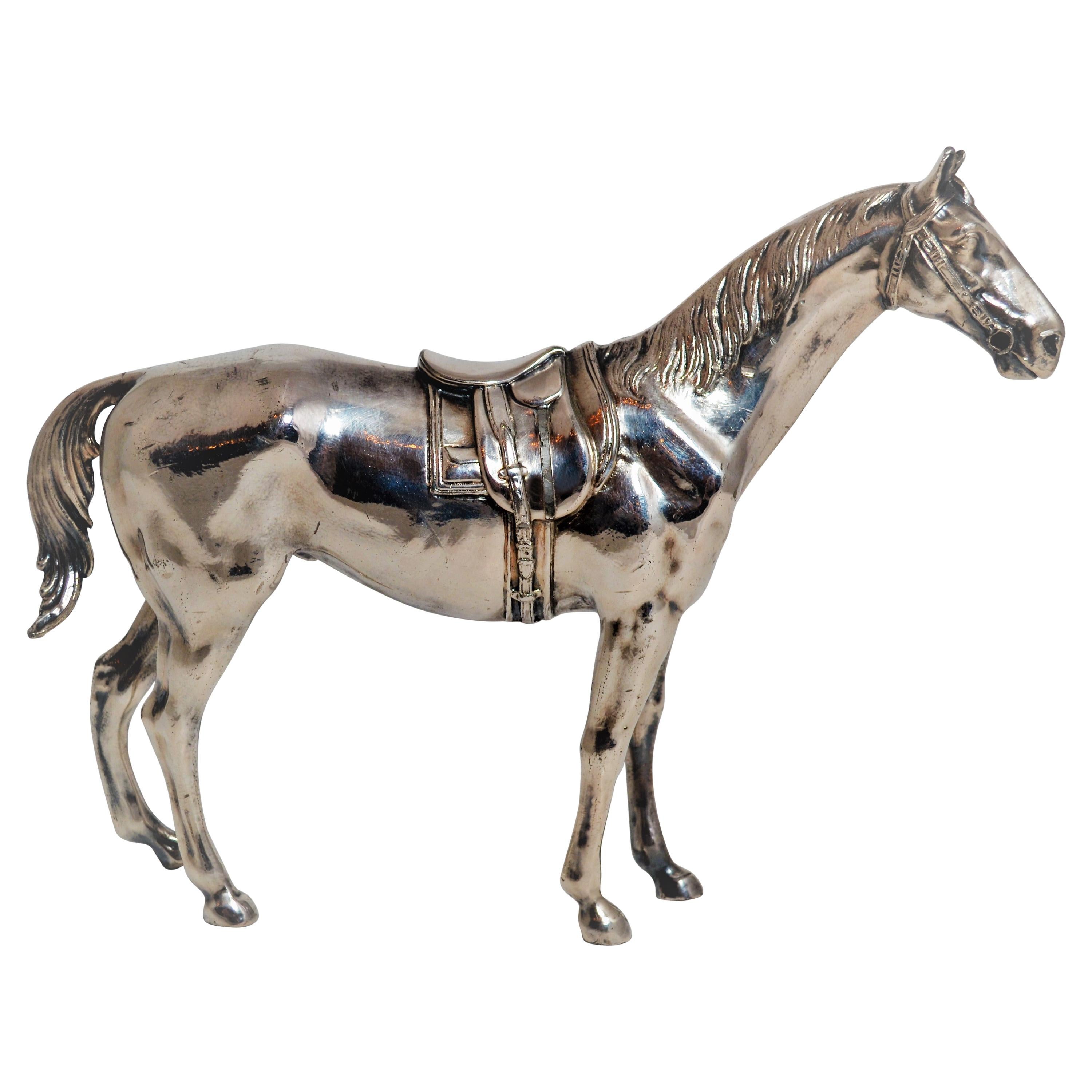 Vintage Silvered Bronze Horse, circa 1950s
