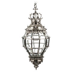 Vintage Silvered Bronze Versailles Diamond Baluster Laterne 20. Jahrhundert