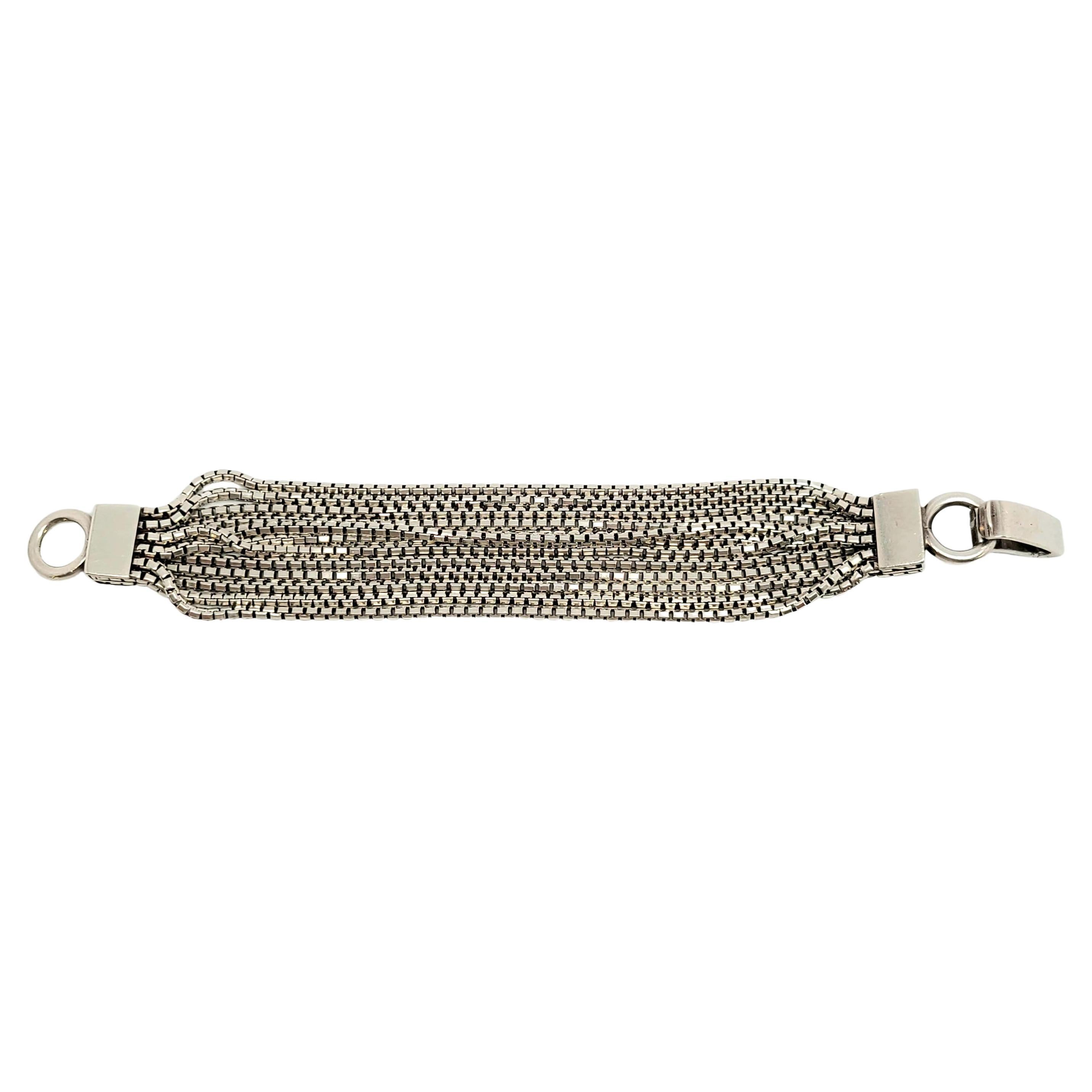 Silvermes Sterling Silver Multi-Strand Box Chain Bracelet
