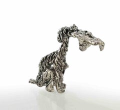 Vintage Silverplate Afghan Hound Dog Figurine, 1960s