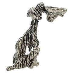 Vintage Silverplate Afghan Hound Dog Figurine, 1960s