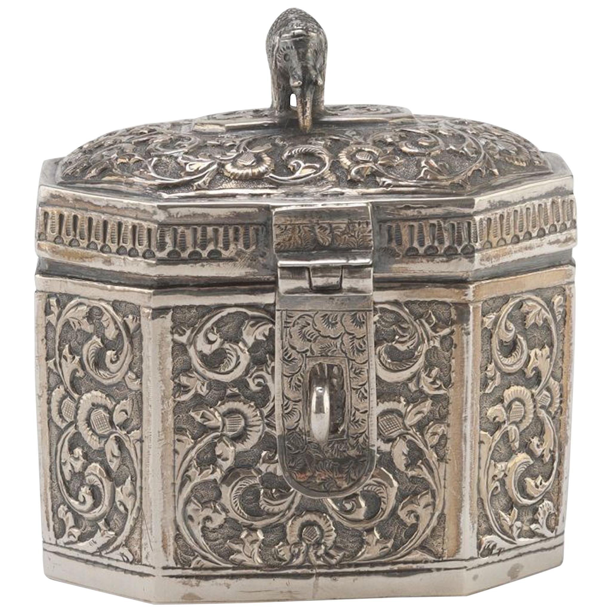 Vintage Silverplate Box, India, Early 20th Century
