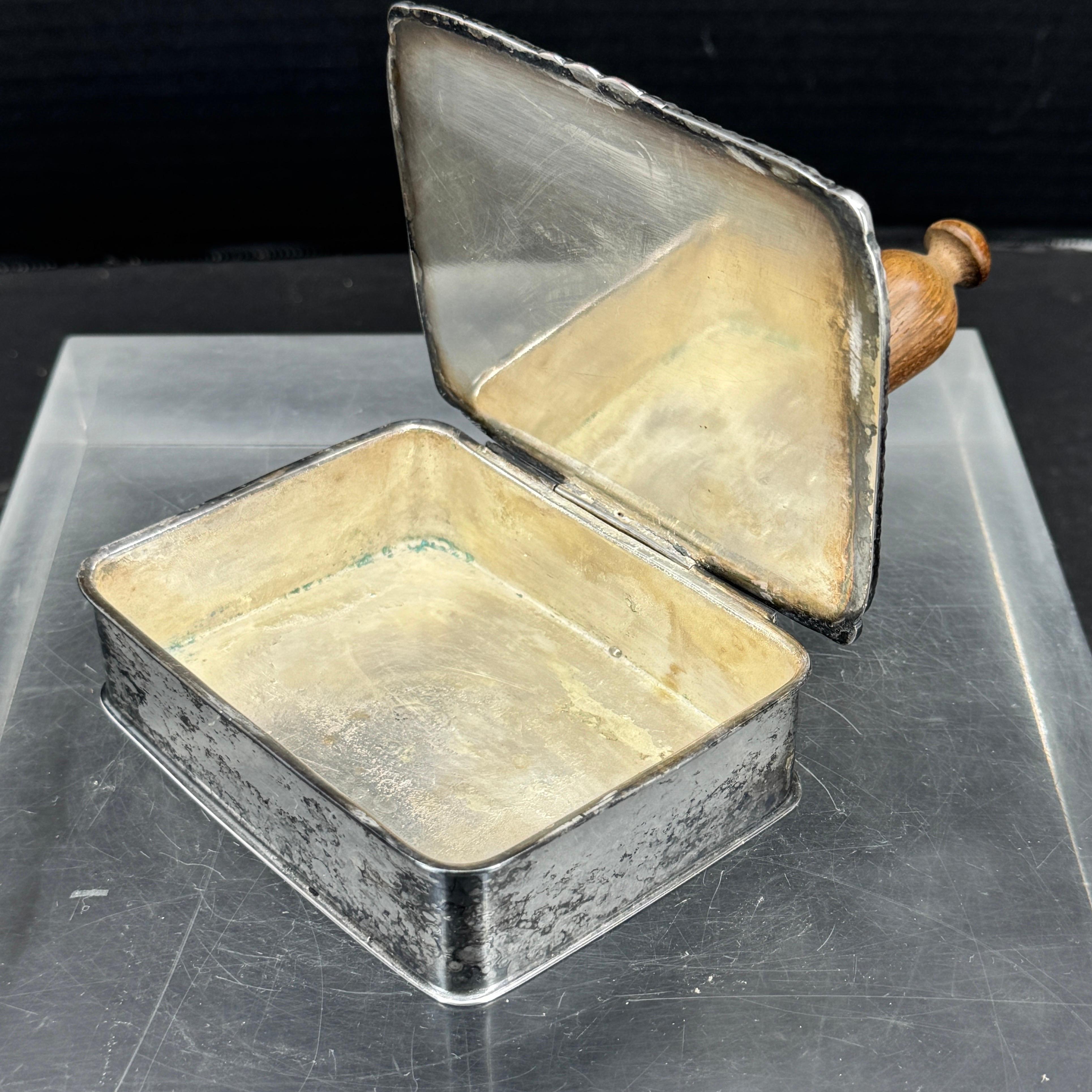 Cenicero de plata vintage para puros Butler Hecho a mano en venta