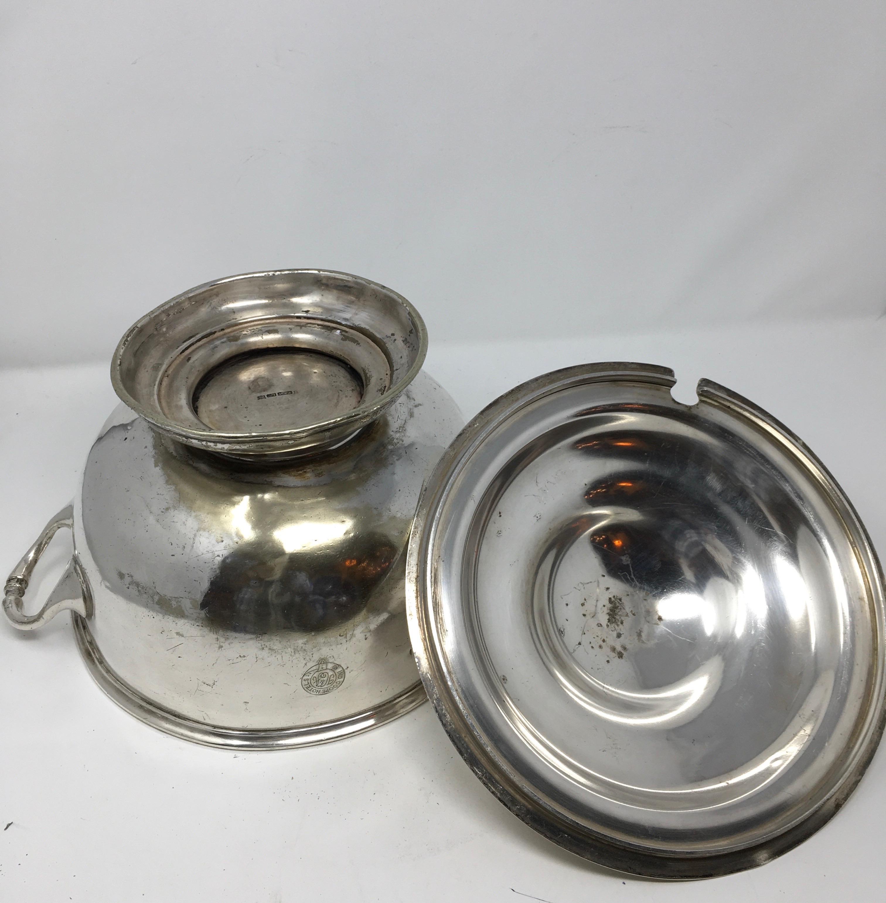Vintage Silver Plate Silver Soldered Soup Tureen, 