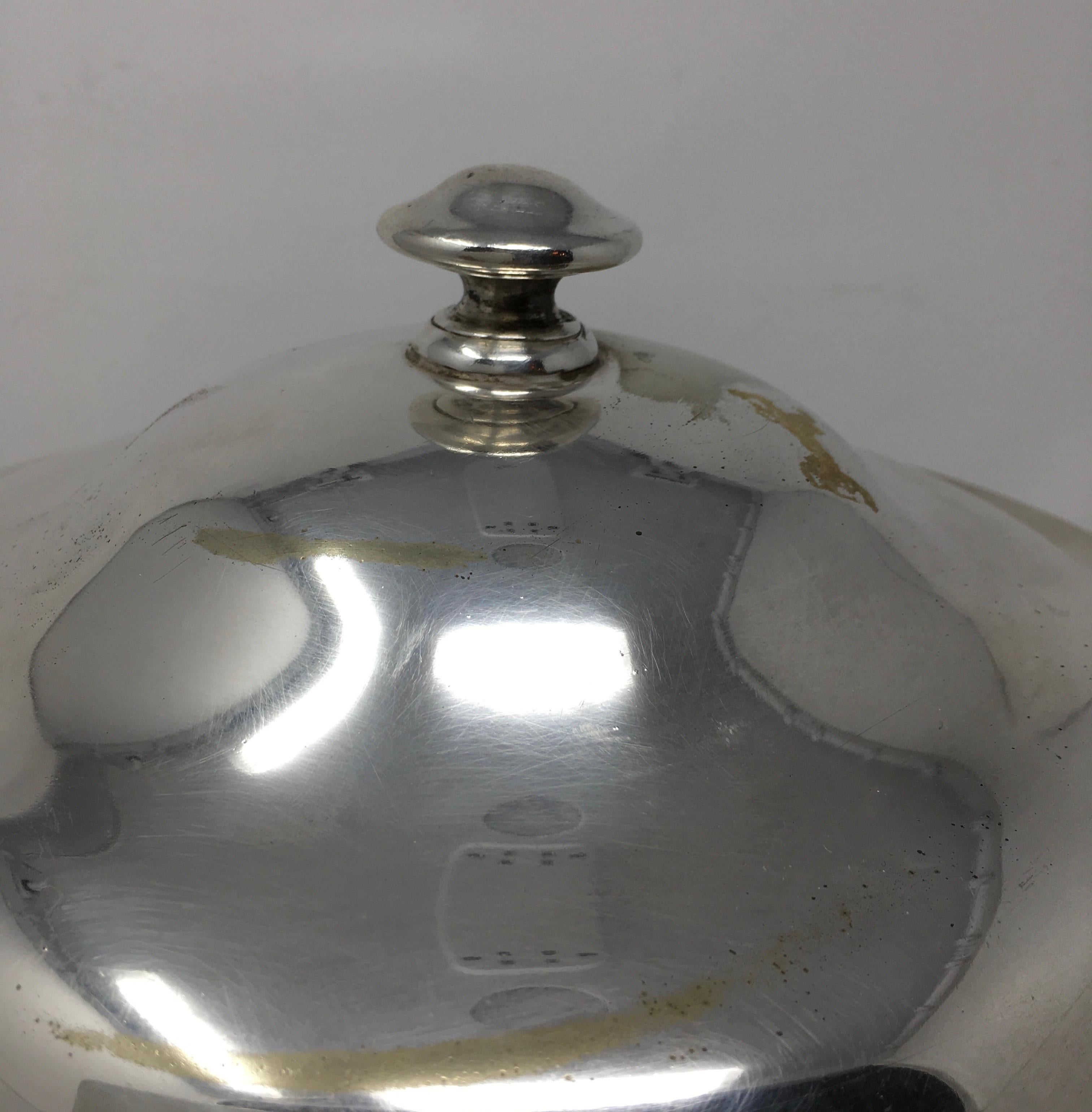 20th Century Vintage Silver Plate Silver Soldered Soup Tureen, 