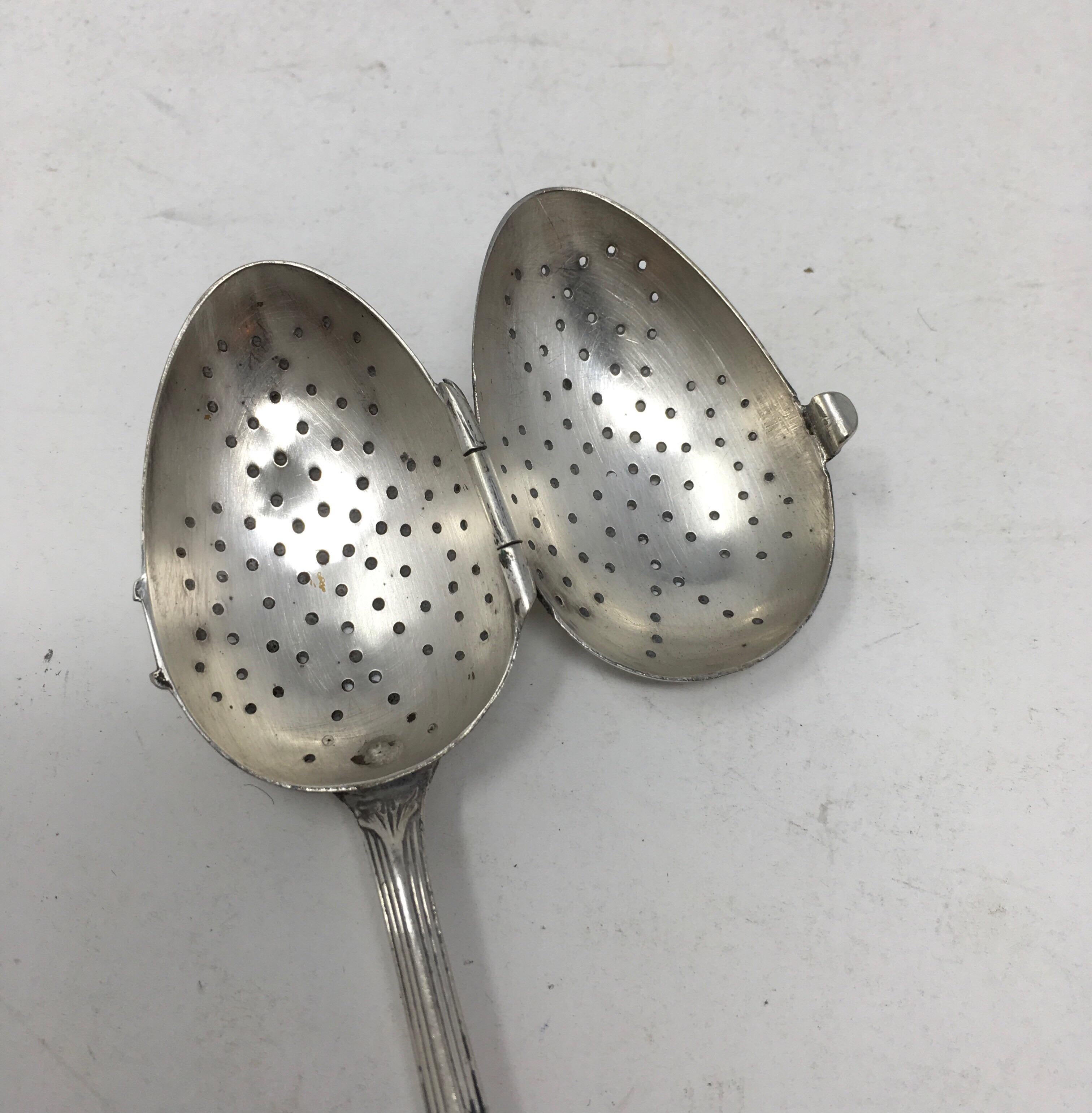Vintage Silver Plate Tea Infuser Steeper Strainer Spoon 1