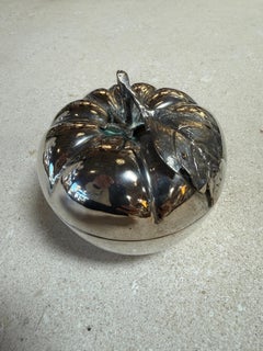 Vintage Silverplate Tomato Form Lidded Bowl