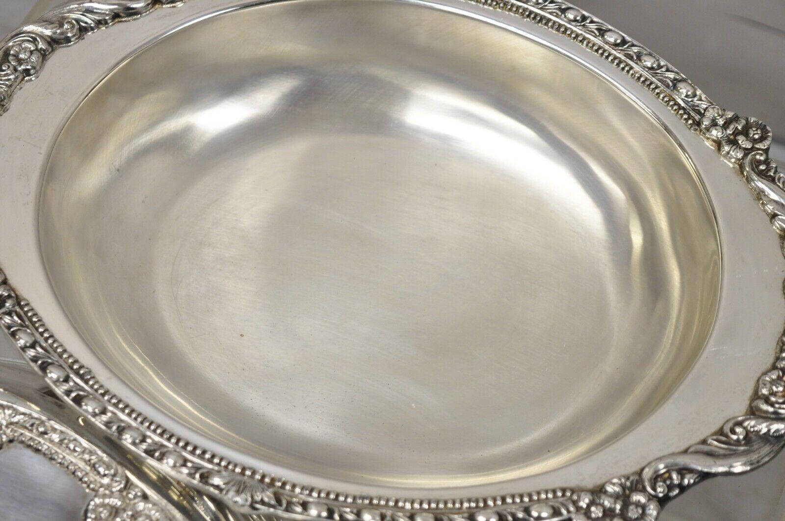 Verzierte Gemüseservierschale mit Deckel im viktorianischen Stil aus Silberblech mit Deckel im Angebot 4