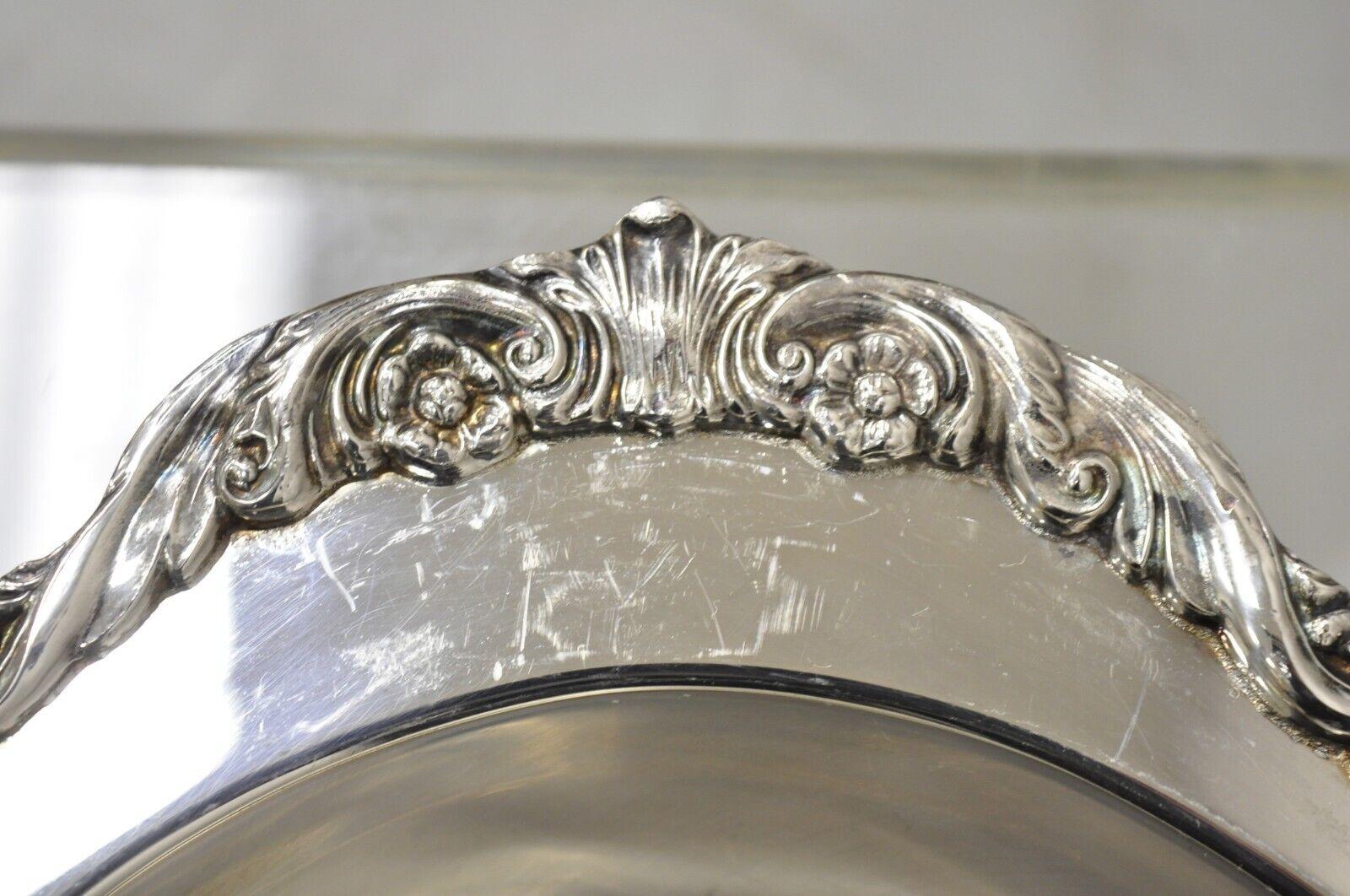 Vintage Silverplate Victorian Style Ornate Lidded Vegetable Serving Dish Platter For Sale 2