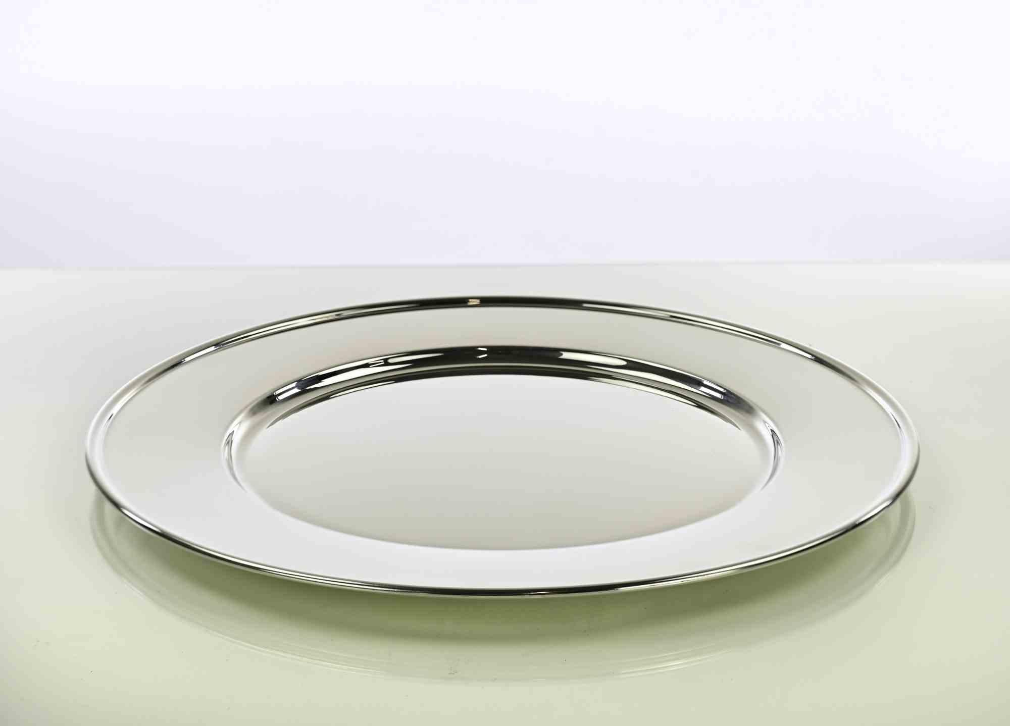 Assiette de service vintage en métal argenté réalisée en Italie dans les années 1970.

Excellent état.