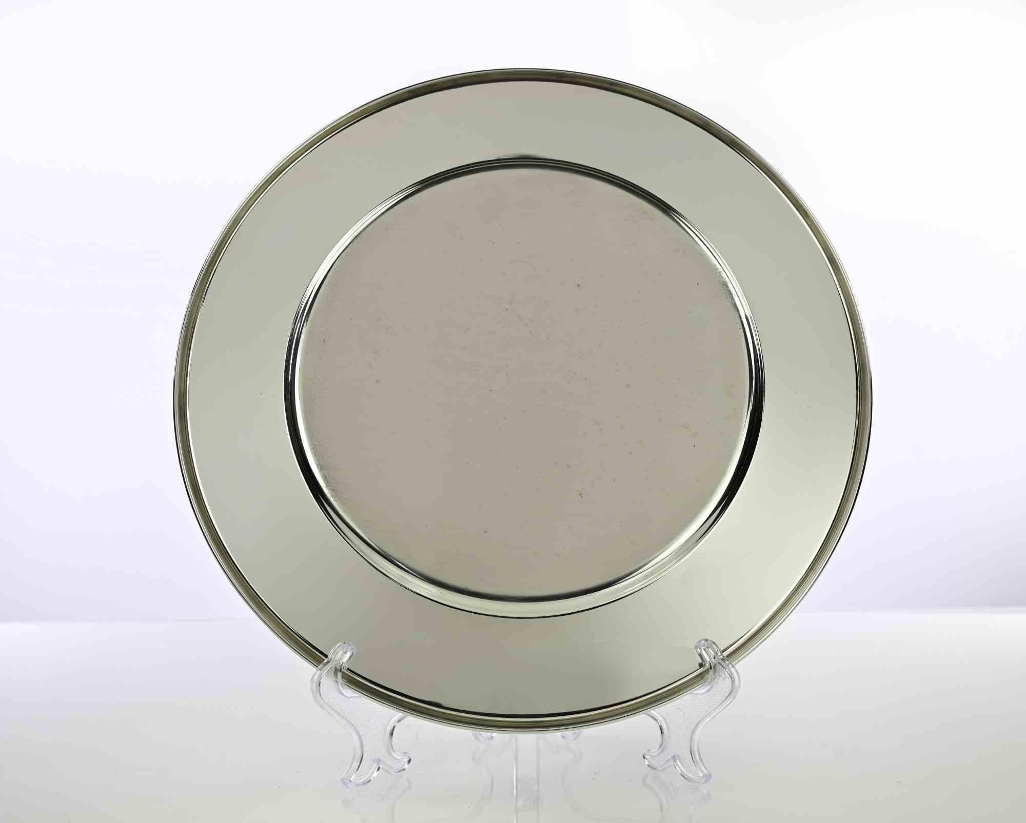 Vintage Versilberter Servierteller, 1970er Jahre (Italienisch) im Angebot