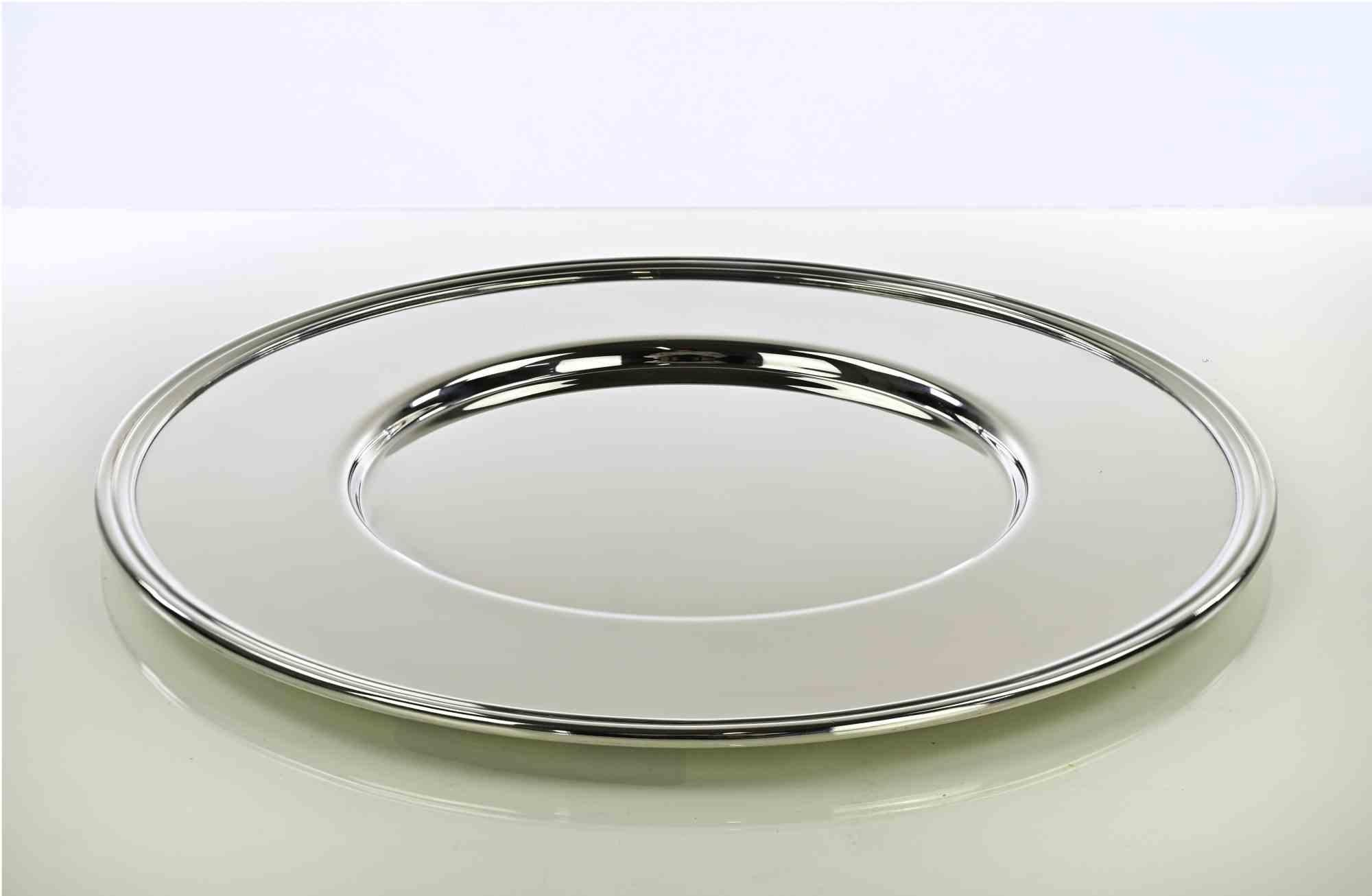Vintage Versilberter Servierteller, 1970er Jahre im Zustand „Gut“ im Angebot in Roma, IT