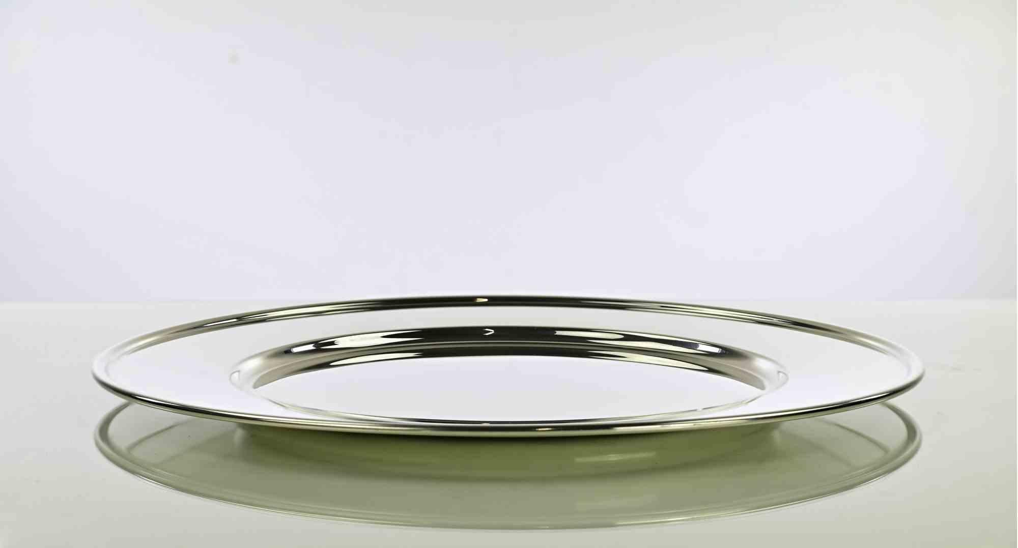 Vintage Versilberter Servierteller, 1970er Jahre im Zustand „Gut“ im Angebot in Roma, IT