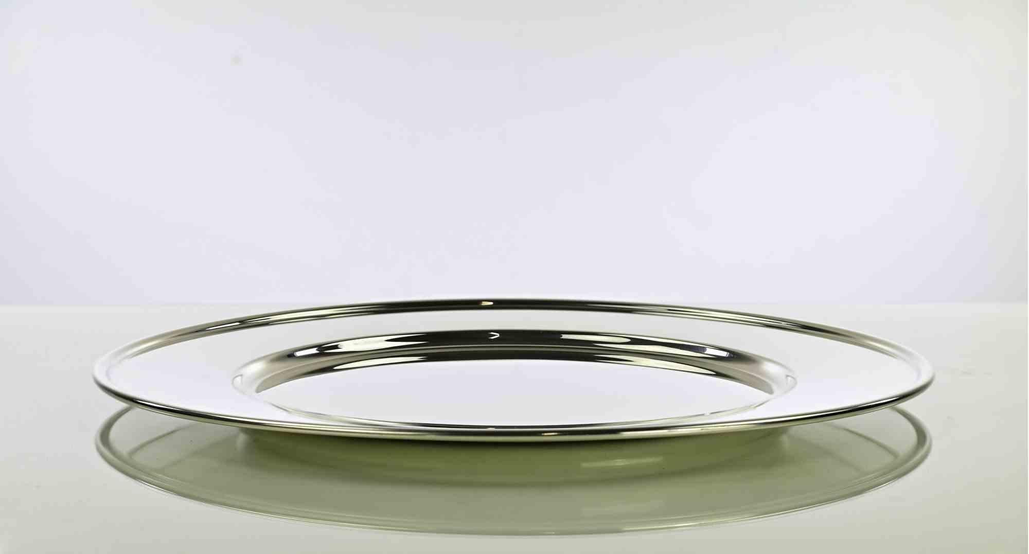 Vintage Versilberter Servierteller, 1970er Jahre im Zustand „Gut“ im Angebot in Roma, IT