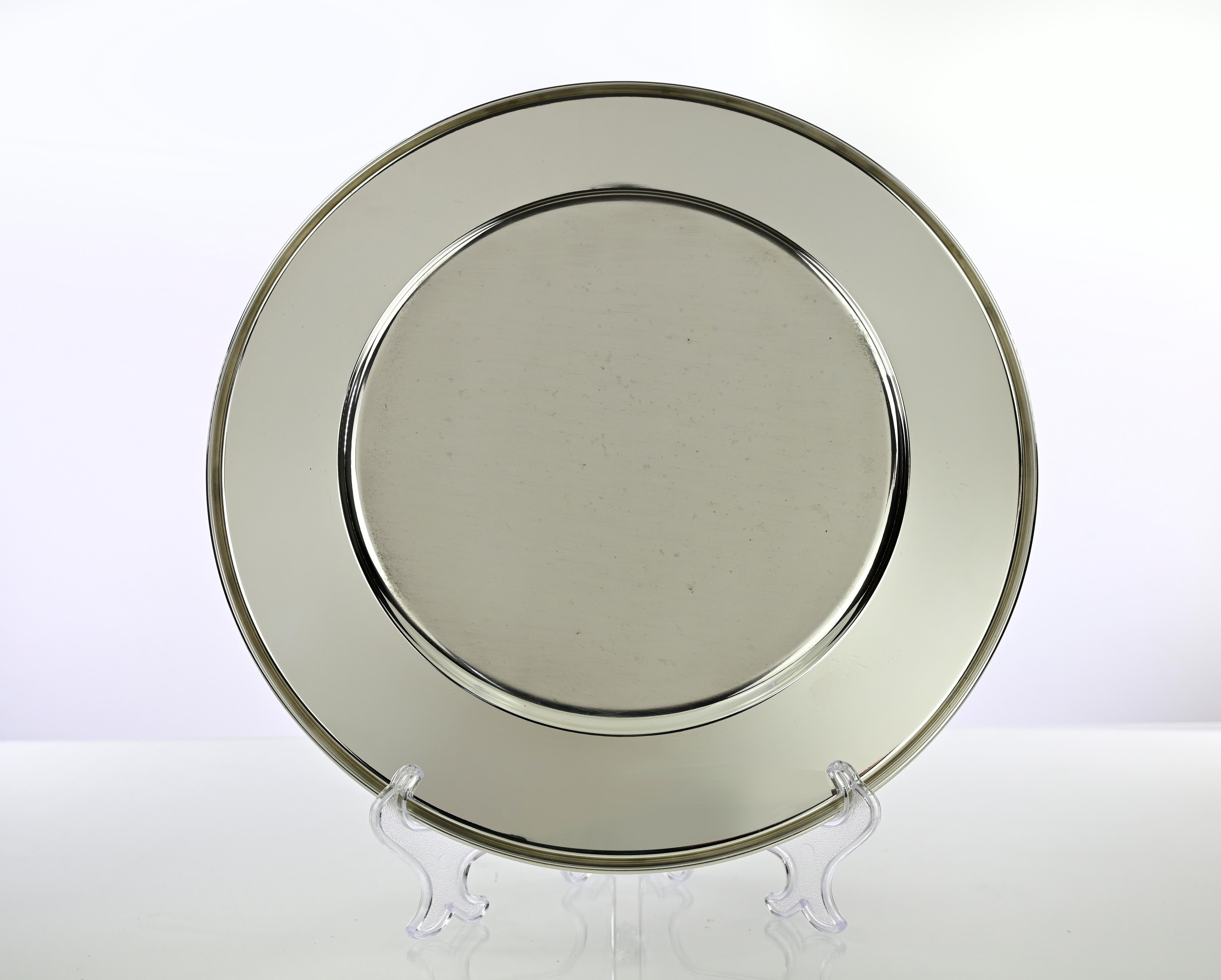 Vintage Versilberter Servierteller, 1970er Jahre im Zustand „Gut“ im Angebot in Roma, IT