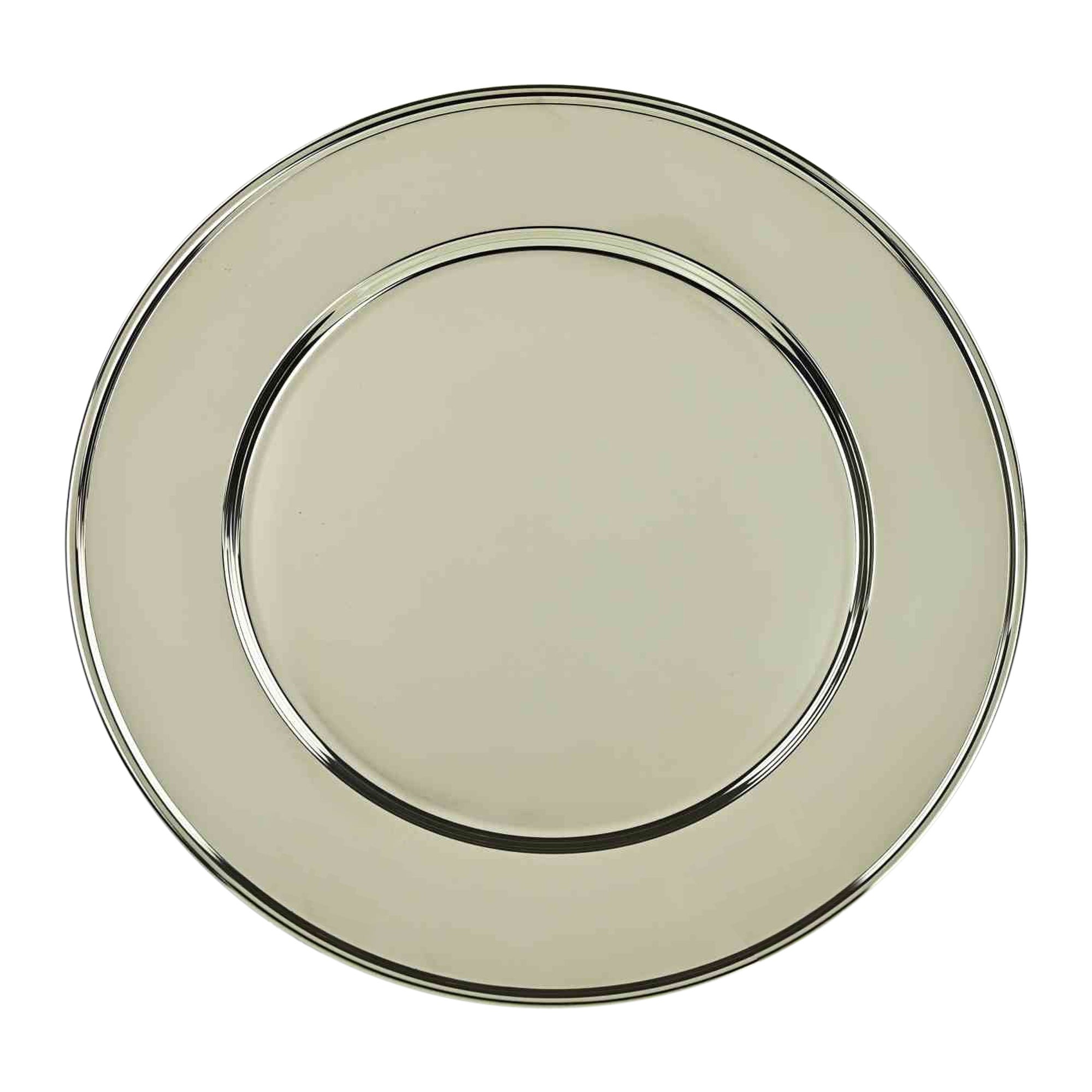 Assiette de service vintage en métal argenté, 1970