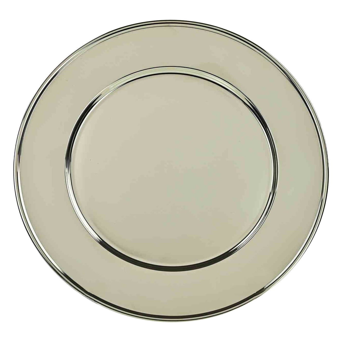 Assiette de service vintage en métal argenté, 1970