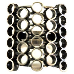 Vintage Silverring by Erik Granit with circle decor Finland, 1970