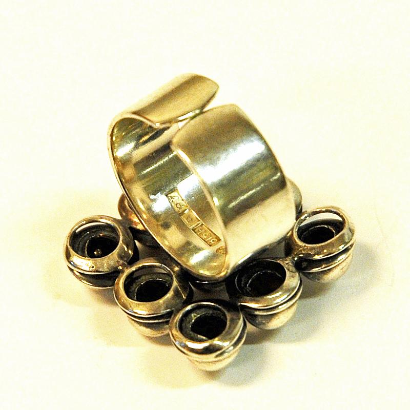 Finnish Vintage Silverring with Bead Ball Design by Erik Granit, Finland, 1968