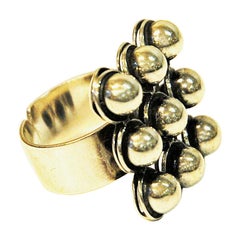 Vintage Silverring with Bead Ball Design by Erik Granit, Finland, 1968