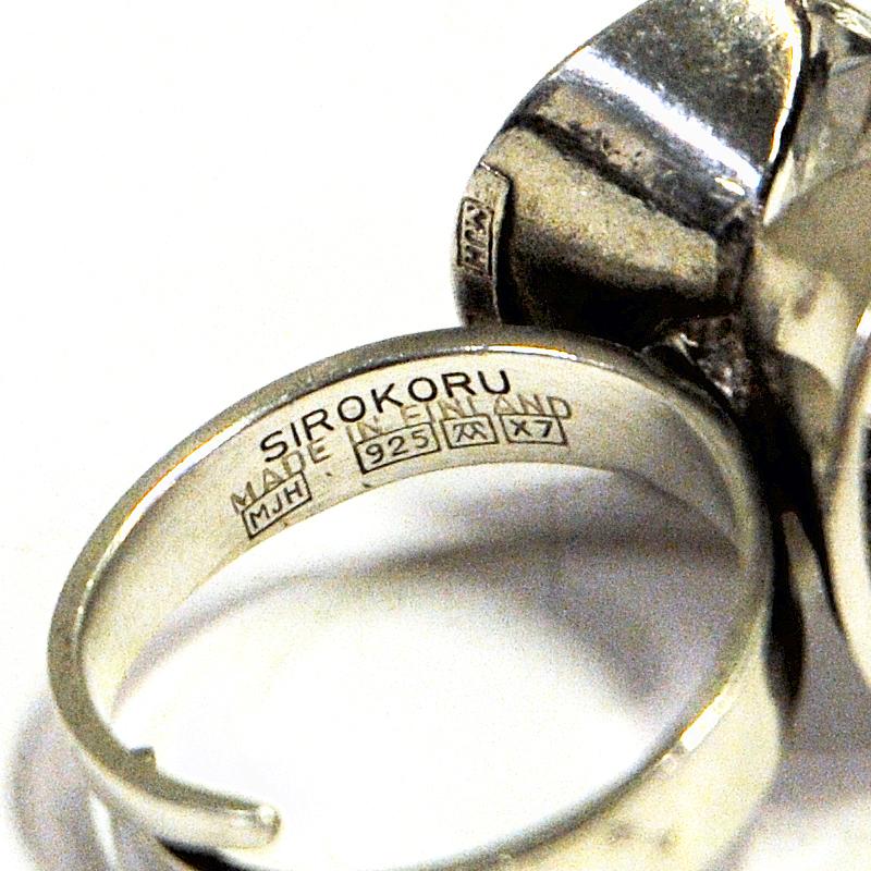 Vintage Silverring with Cut Rock Crystal Stone by Martti J Hyvärinen, Finland In Good Condition In Stockholm, SE