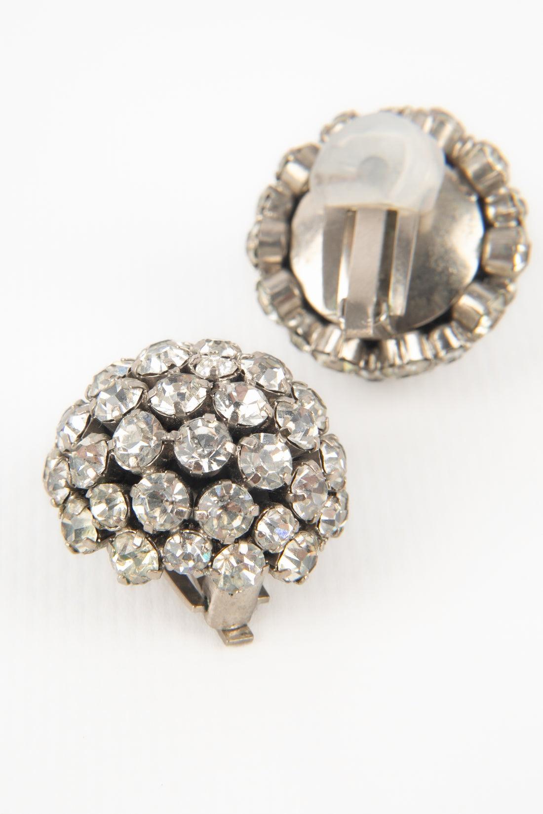 Silberne Metallohrringe im Vintage-Stil, 1950er Jahre im Zustand „Hervorragend“ im Angebot in SAINT-OUEN-SUR-SEINE, FR