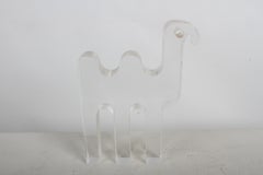 Vintage Silvio Russo para Guzzini - Italia Años 70 Lucite Acrílico Escultura Camello