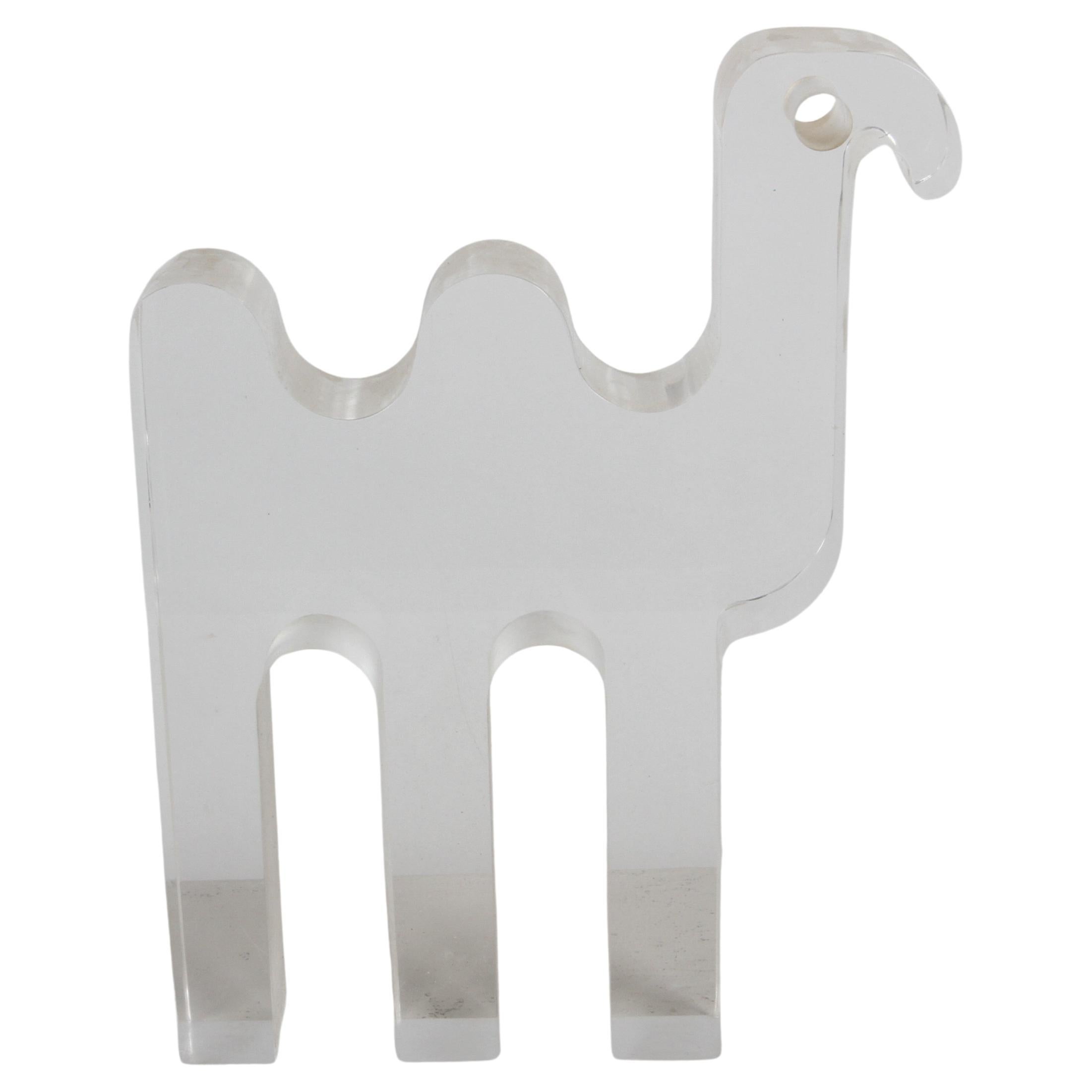 Vintage Silvio Russo for Guzzini - Italy 1970s Lucite Acrylic Camel Sculpture