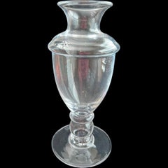 Vintage Simon Pearce Large Glass Footed Vase ~ 15”h